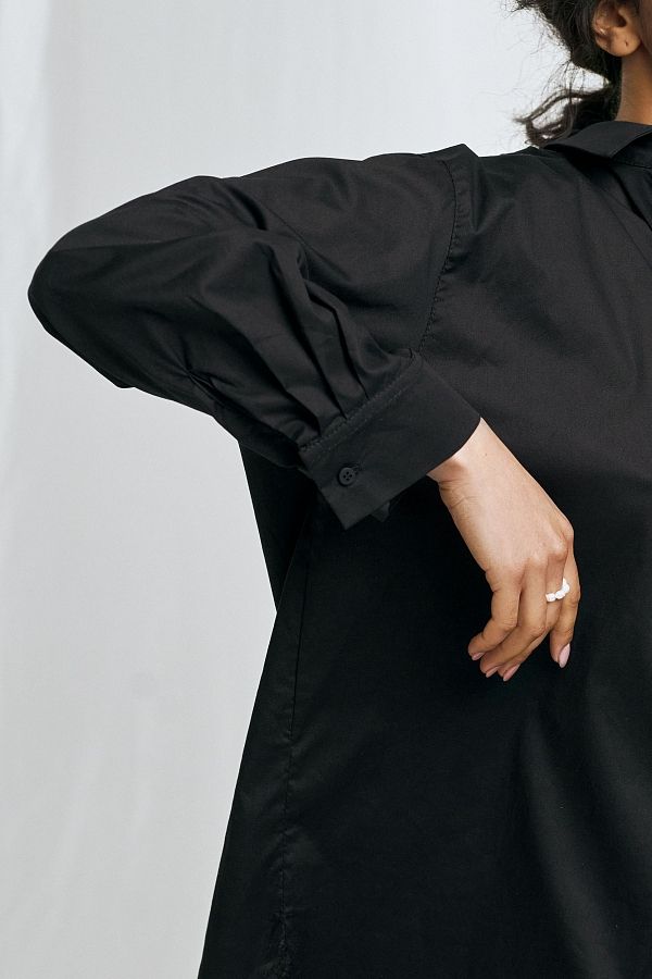 Сорочка котонова класична чорна МБСЧ001/7 #RU# Рубашка котоновая классическая черная МБСЧ001/7 № 4