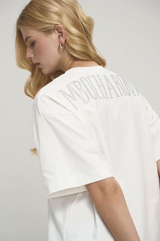 Футболка зі стразами MBocharova біла - №2