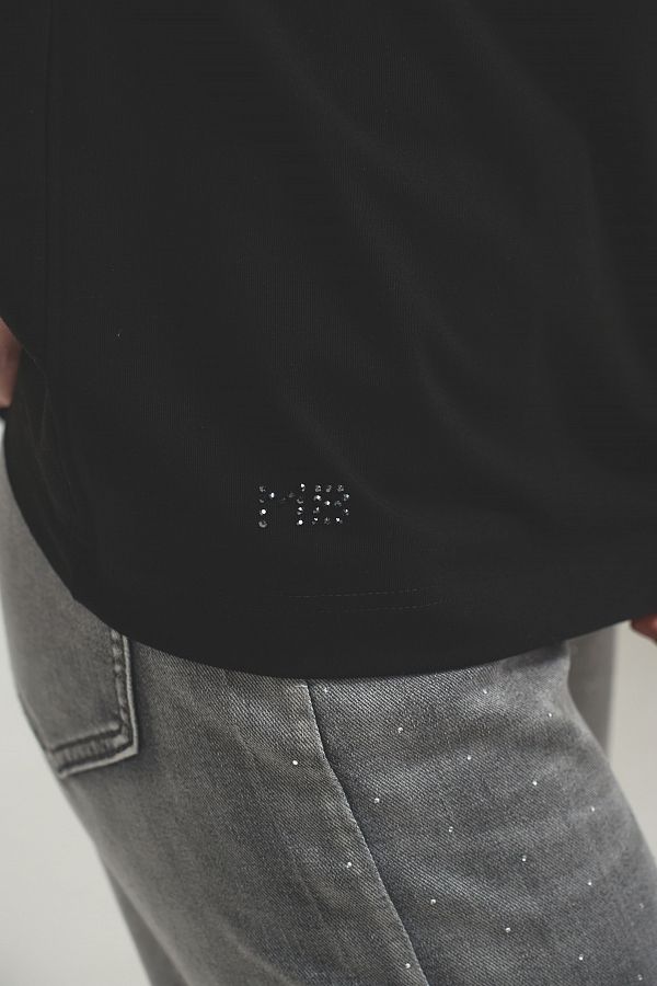 Футболка зі стразами MBocharova чорна FB202411/2 #RU# Футболка со стразами MBocharova черная FB202411/2 № 6