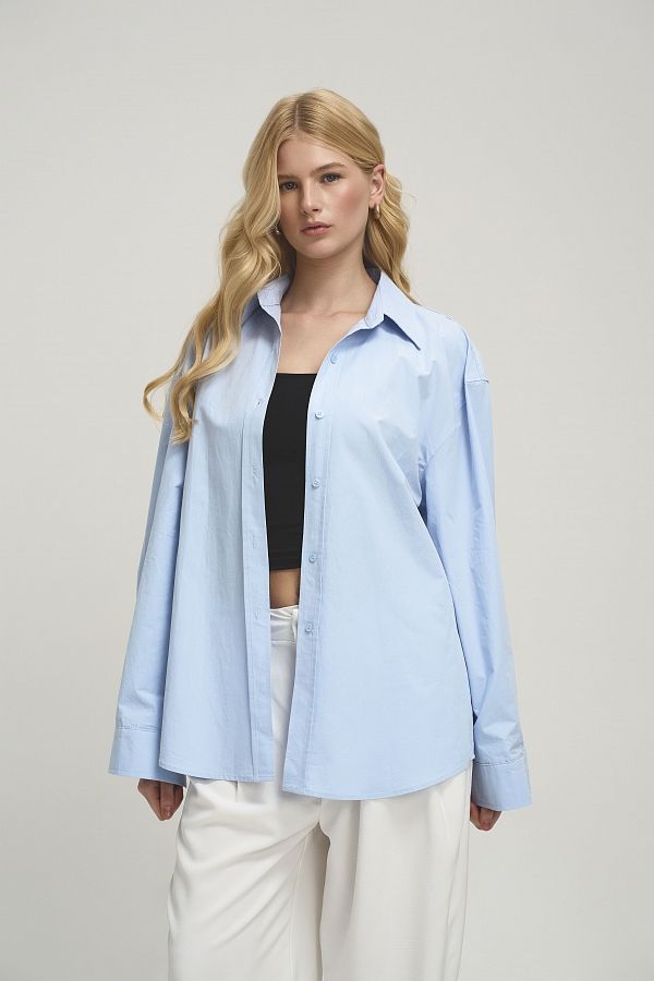 Сорочка класична вільного крою блакитна SH-CLASSIC/02 #RU# Рубашка классическая свободного кроя голубая SH-CLASSIC/02 № 4
