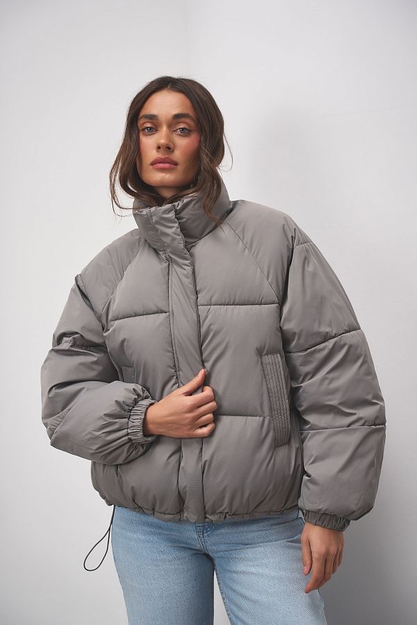 Пуховик вкорочений на замку графітовий PUVK25/5 #RU# Пуховик укороченный на замке графитовый PUVK25/5 № 1