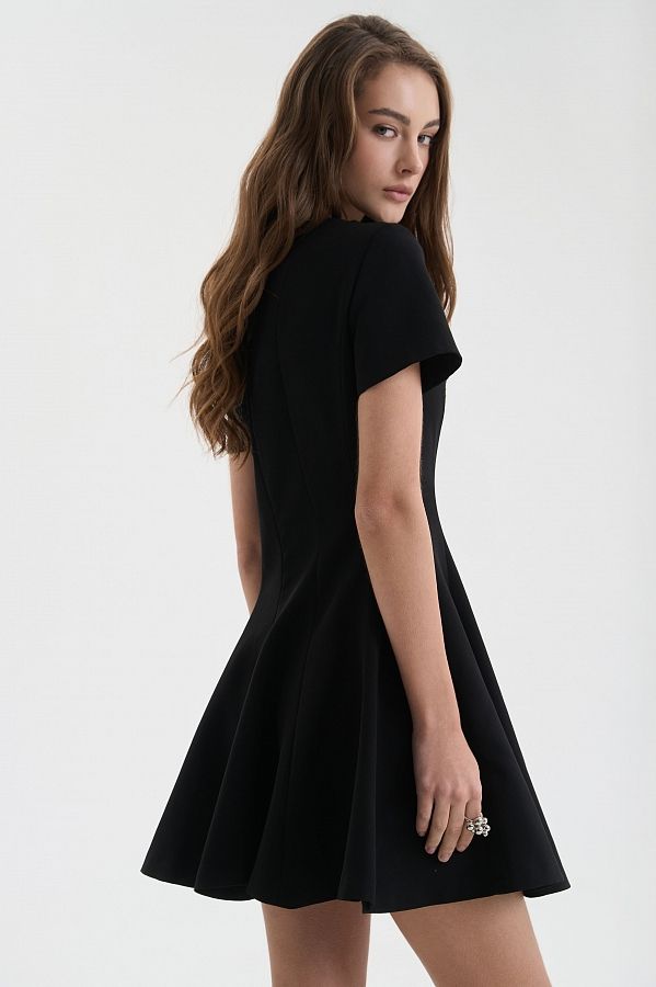 Сукня міні з коротким рукавом чорна С918/1 № 3