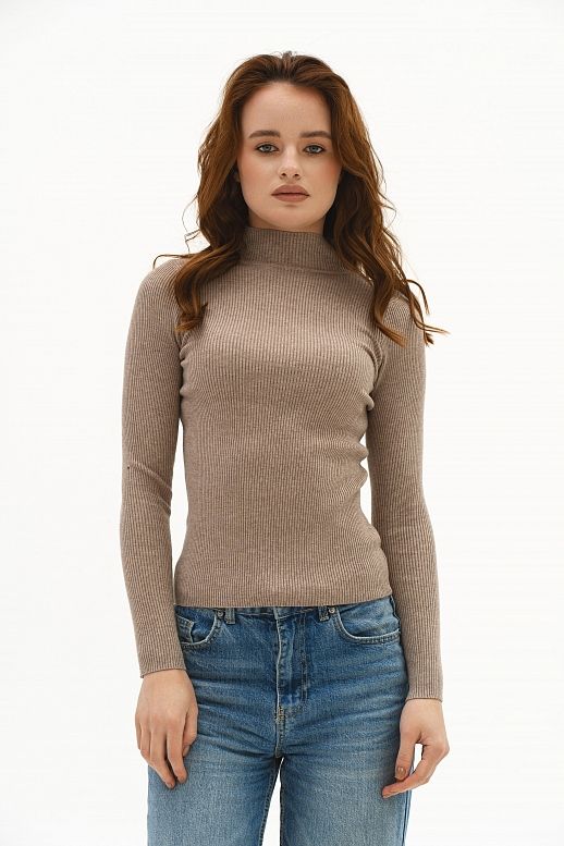 Гольф в рубчик бежевий