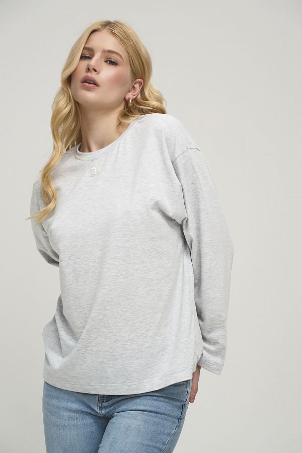 Лонгслів oversize MBocharova сірий DK0215/1 #RU# Лонгслив oversize MBocharova серый DK0215/1 № 2