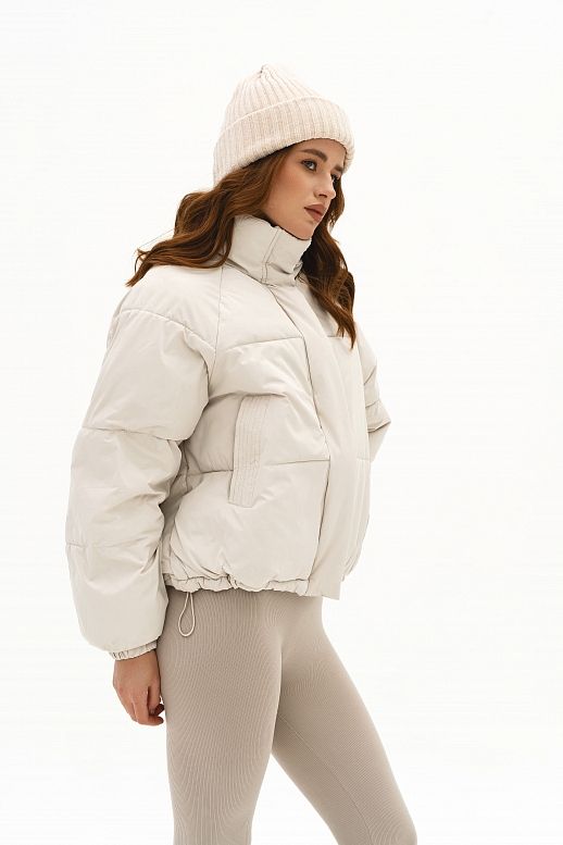 Куртка вкорочена на замку молочна - №2
