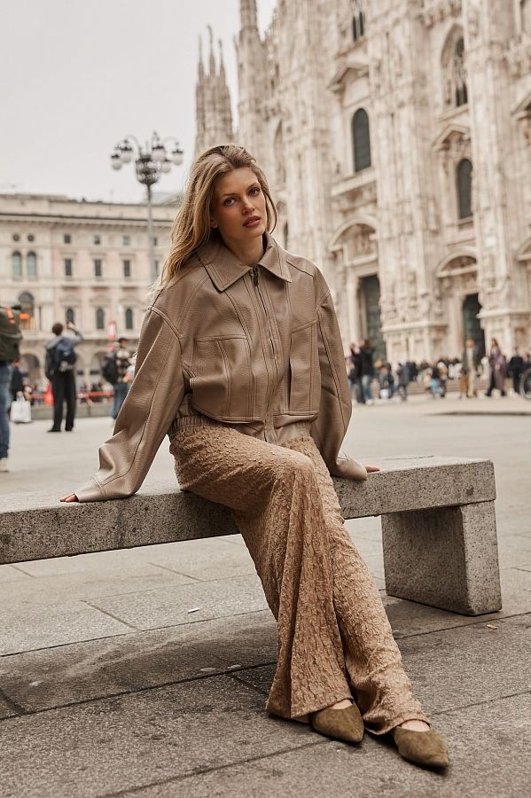 Штани мереживні палацо бежеві SHT/MER/02 #RU# Брюки кружевные палаццо бежевые SHT/MER/02 № 5