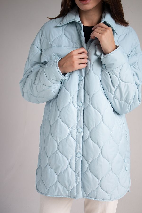 Куртка-сорочка на кнопках блакитна МБПЩ003/3 #RU# Куртка-рубашка на кнопках голубая МБПЩ003/3 № 3