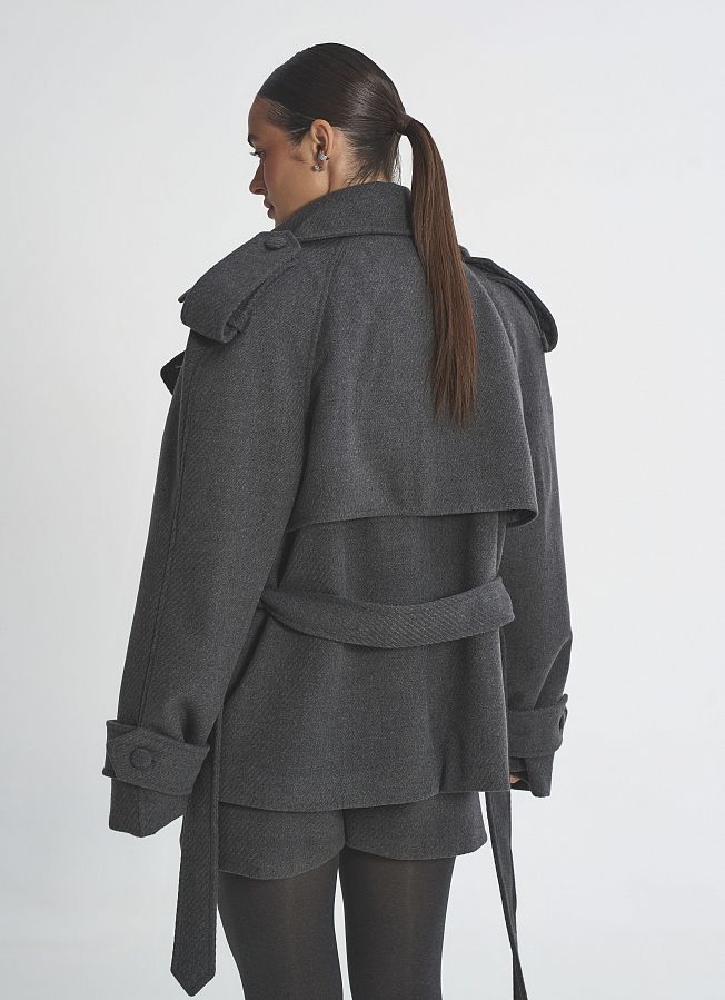 Піджак під пояс темно-сірий PJ-PAS/2 #RU# Пиджак под пояс темно-серый PJ-PAS/2 № 5