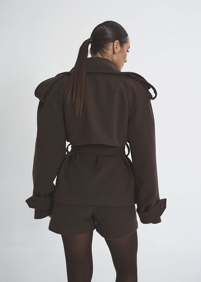 Піджак під пояс коричневий PJ-PAS/1 #RU# Пиджак под пояс коричневый PJ-PAS/1 № 5