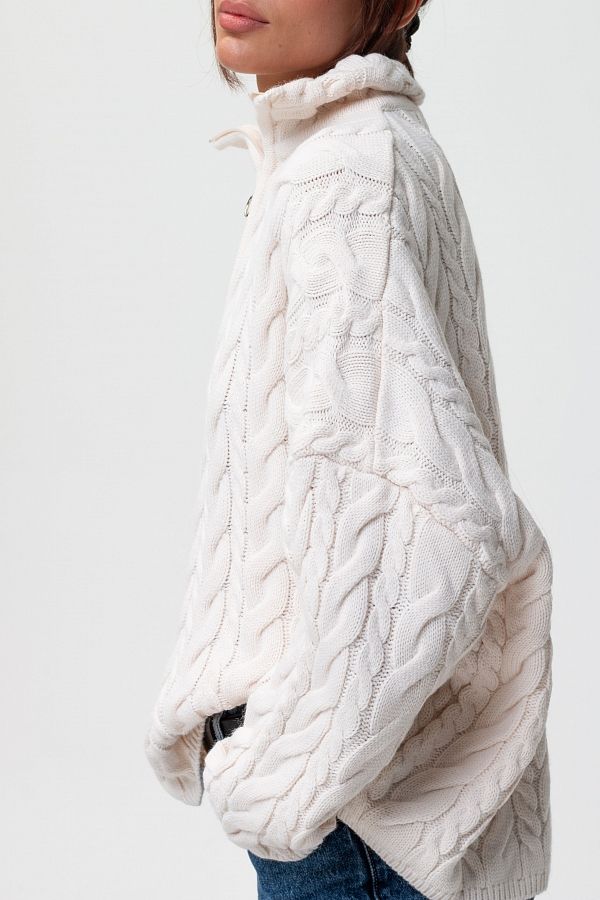 Светр косичка на замку молочний ТК231078 #RU# Свитер косичка на замке молочный ТК231078 № 3
