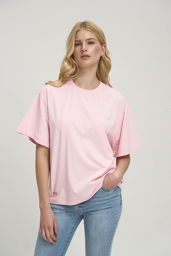Футболка зі стразами MBocharova рожева FB202411/4 #RU# Футболка со стразами MBocharova розовая FB202411/4 № 1