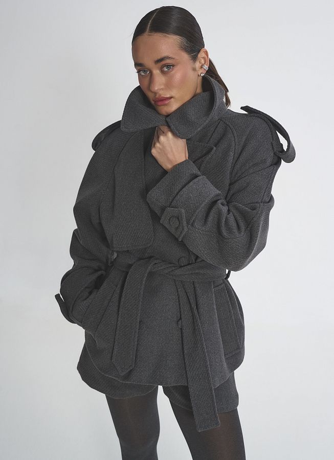 Піджак під пояс темно-сірий PJ-PAS/2 #RU# Пиджак под пояс темно-серый PJ-PAS/2 № 4