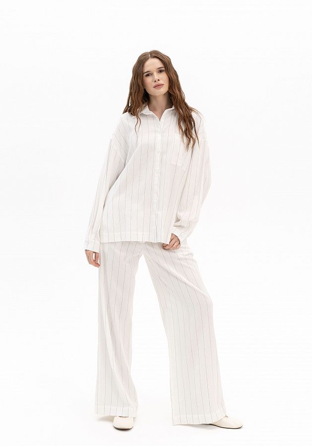 Сорочка лляна з довгим рукавом молочна СЛО/2 #RU# Рубашка льняная с длинным рукавом молочная СЛО/2 № 1