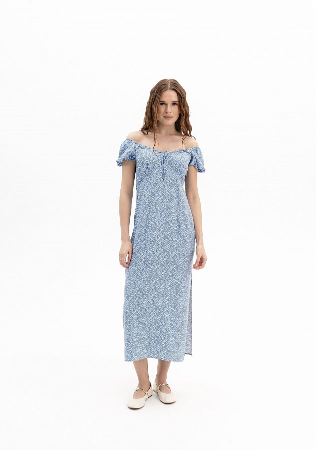 Сукня міді пряма блакитна DRM1/1 № 2