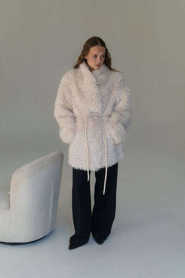 Шубка подовжена молочна 19421/1 № 2