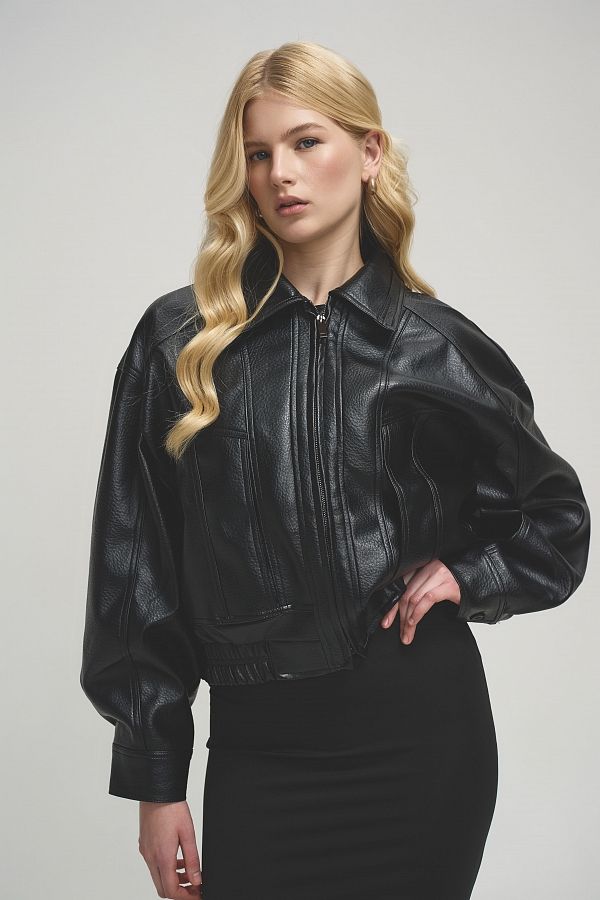 Куртка oversize шкіряна чорна URBAN-01 #RU# Куртка oversize кожаная черная URBAN-01 № 6