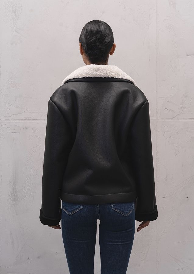 Дублянка коротка на гудзиках чорна DKG/02 № 2