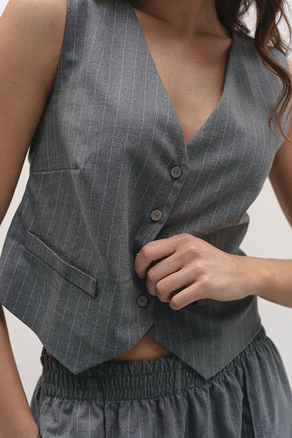 Костюм в смужку сірий ПБ1943/2 #RU# Костюм в полоску серый ПБ1943/2 № 3