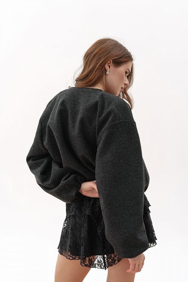 Бомбер на замку чорний НФ-00000722/1 #RU# Бомбер на черном замке НФ-00000722/1 № 4