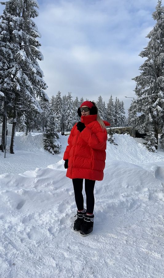 Пуховик зимовий подовжений червоний KZR25POD/2 #RU# Пуховик зимний удлиненный красный KZR25POD/2 № 4