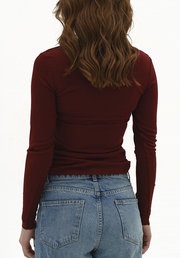 Лонгслів приталений вишневий НФ-00000203/6 #RU# Лонгслив приталенный вишневый НФ-00000203/6 № 2