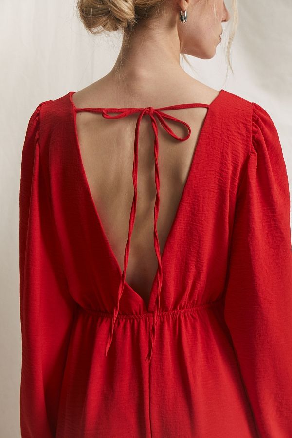 Сукня максі з відкритою спиною червона МБПЛ003/1 № 3