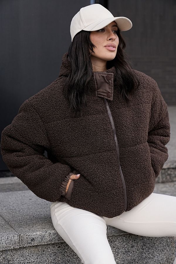 Куртка тедді коричнева 10016-012 #RU# Куртка тедди коричневий  10016-012 № 5