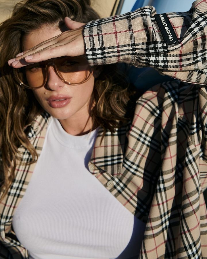 Сорочка premium бежево-чорна 12002-117 #RU# Рубашка premium бежево-черная 12002-117 № 2